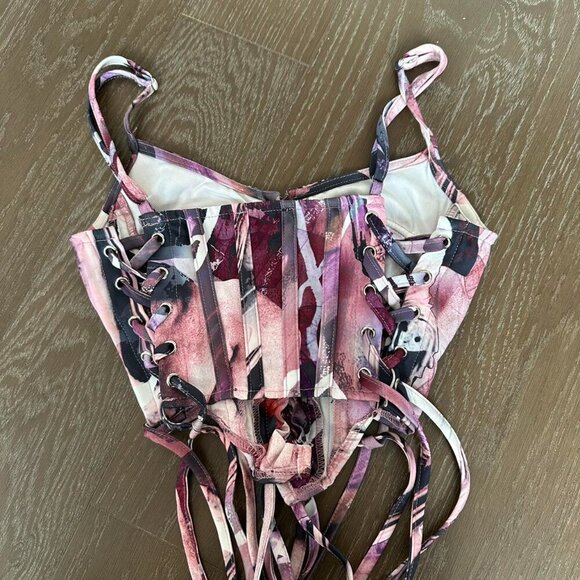 Pink And White Corset Top - Picture 4 of 5